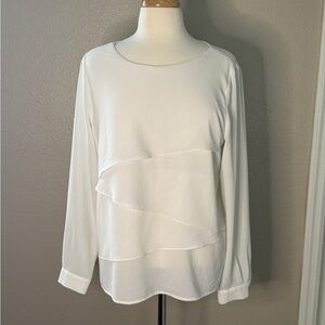 Vince Camuto Cream Layered Blouse size M